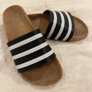 Adidas cork bottom slides